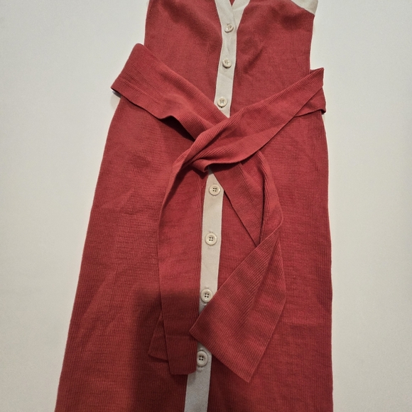 Toccin Sleeveless Button Front Midi Casual Dress V-neck Sleeveless Size XS - Picture 4 of 11